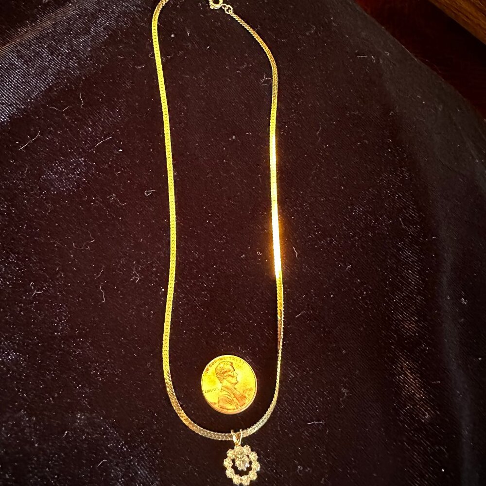 Gold Necklace with CZ pendent